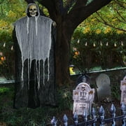 Fun Little Toys 70" Halloween Hanging Grim Reaper Decoration, Halloween Scary Skeleton Ghost for Indoor and Outdoor, Haunted House Prop Dcor, Yard Decor