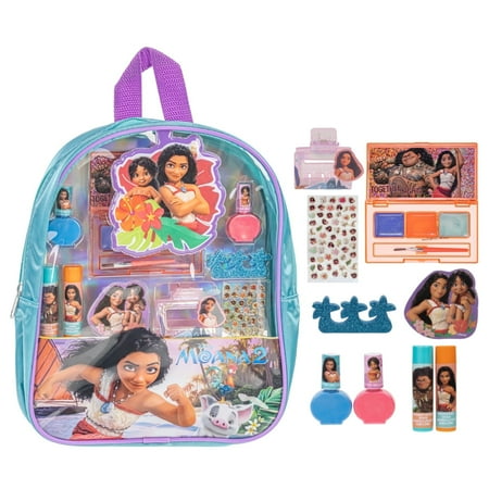 Disney Moana Kids Makeup Beauty Backpack with Nail Polish, Lip Balm & More, For Ages 3+