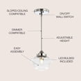 thumbnail image 2 of JONATHAN Y JYL3516B Kurtz 7.25" Adjustable Drop Metal/Glass LED Pendant Contemporary Transitional Dimmable Dining Room Living Room Kitchen Foyer Bedroom Hallway, Chrome, 2 of 15