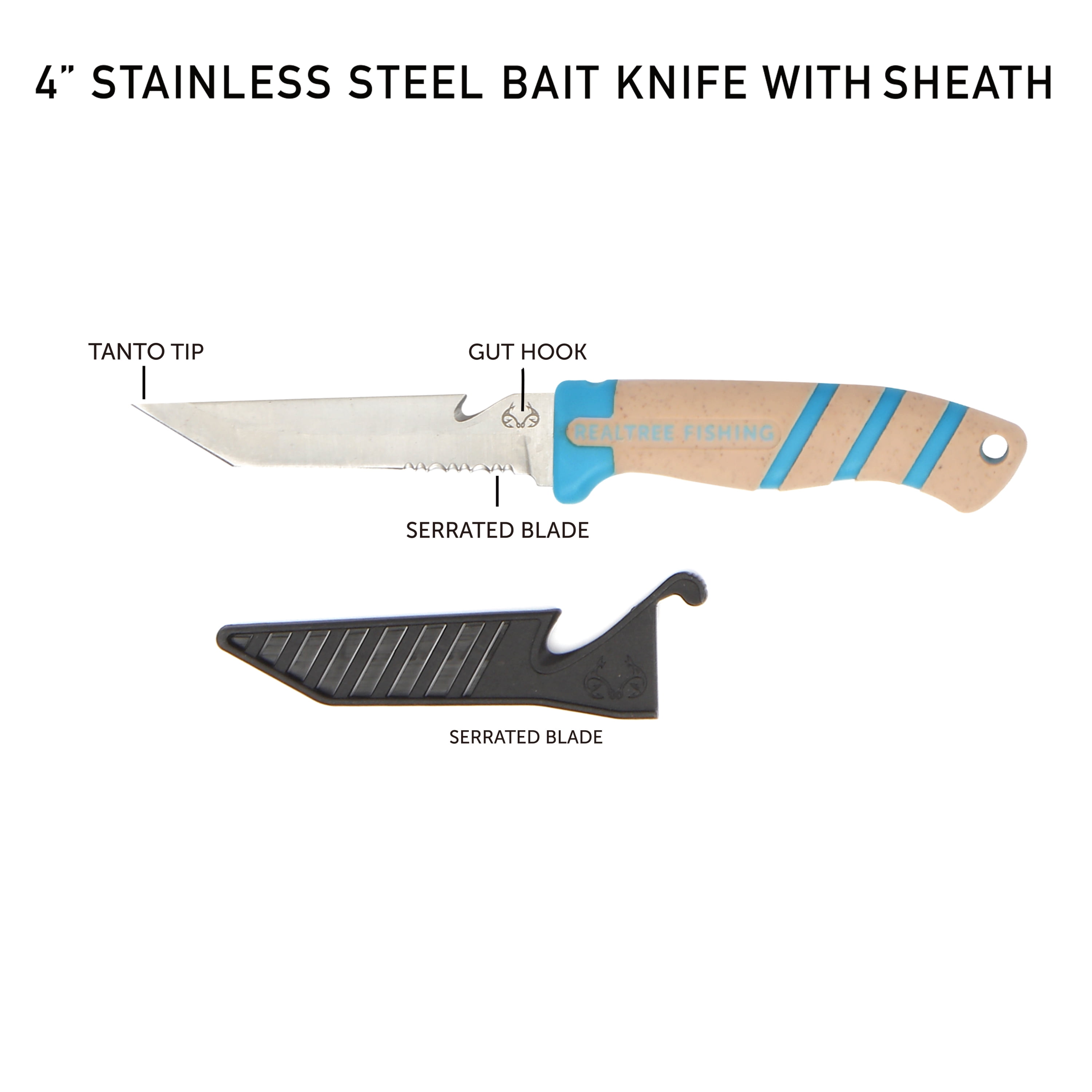 Realtree 7 Piece Angler's Collection Fishing Kit with Stainless Steel Blade and Scale