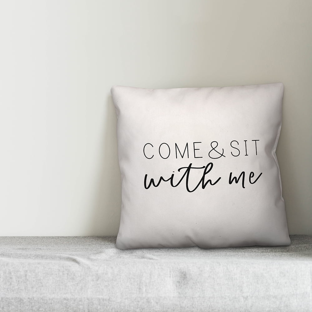 Creative Products Come and Sit With Me White and Black 16x16 Indoor / Outdoor Pillow