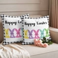 thumbnail image 3 of Outdoor Waterproof Pillow Covers Happy Easter Colorful Bunny Peeps Decorative Throw Pillow Protectors,Pillowcase Cushion Cases for Patio Sofa Garden Couch,16x16in,Pack of 2, 3 of 13