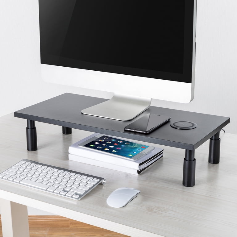 Lorell, LLR99534, Wireless Charging 4-leg Monitor Stand, 1 Each 