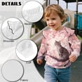 thumbnail image 7 of Xoenoiee Cat Cherry Blossom Print Girl's Graphic Shirts Top Long Sleeve Crewneck Sweatshirts Pullover Drop Shoulder Sweater Top for Sport Vacation, Size 1-2 Years, 7 of 7