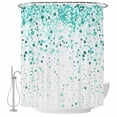 thumbnail image 2 of Turquoise Polka Dot Waterproof Fabric Shower Curtain,Abstract Modern Art Dots Watercolor Waterproof Fabric Shower Curtain for Bathroom Curtains Bathtubs Shower Curtains with 12 Hooks Long 72x78in, 2 of 8