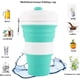 thumbnail image 2 of Tazas plegables de silicona, a prueba de fugas, tazas de 550 ml, peso ligero, tamaño de bolsillo, adecuadas para acampar y pasear al aire libre en el trabajo de oficina, café (verde turquesa) XianweiShao 9024719126753, 2 of 5