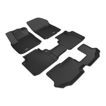 3D MAXpider Custom Fit Kagu Floor Mat (Black) Compatible with Volkswagen Atlas 7-Seat 2018-2024 - Full Set