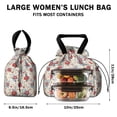 thumbnail image 5 of Pioneer Flower Floral Print Pattern Drawstring Lunch Bag Women - Drawstring Lunch Bag Insulated for Work Office - Stain-Resistant Large Lunchbags for Women with Multi-Pockets, 5 of 6