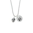 thumbnail image 2 of Delight Jewelry Silvertone Nursing Medley - Nurse Hat, Chart, Caduceus Spinner Silvertone Script Initial Disc - D - Charm Necklace, 20"+3", 2 of 4