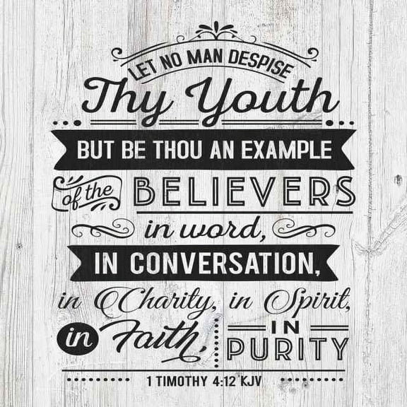 Let No Man Despise, Timothy Scripture Rustic Looking Faith Wood Sign Wall Décor 8 x 8 Wood Sign B3-08080062037