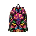thumbnail image 3 of Balery Colorful Floral Embroidery Mexican Vintage Canvas Backpack for Men and Women - Large Capacity, Durable Travel Laptop Bag for School, Work, Hiking, and Outdoor Activities, 3 of 7