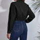 thumbnail image 4 of Chaqueta de pana de color sólido a la moda para mujer Abrigo corto de manga larga con hombros caídos Fridja po3803, 4 of 4