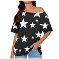 thumbnail image 1 of Tops de Manga Corta para las Mujeres Cuello Inclinado de Ajuste Suelto Casual Blusa Deportiva para el Hogar, Top de Poliéster Relajado para Primavera Verano Diario Y Entretenimiento, 1 of 6