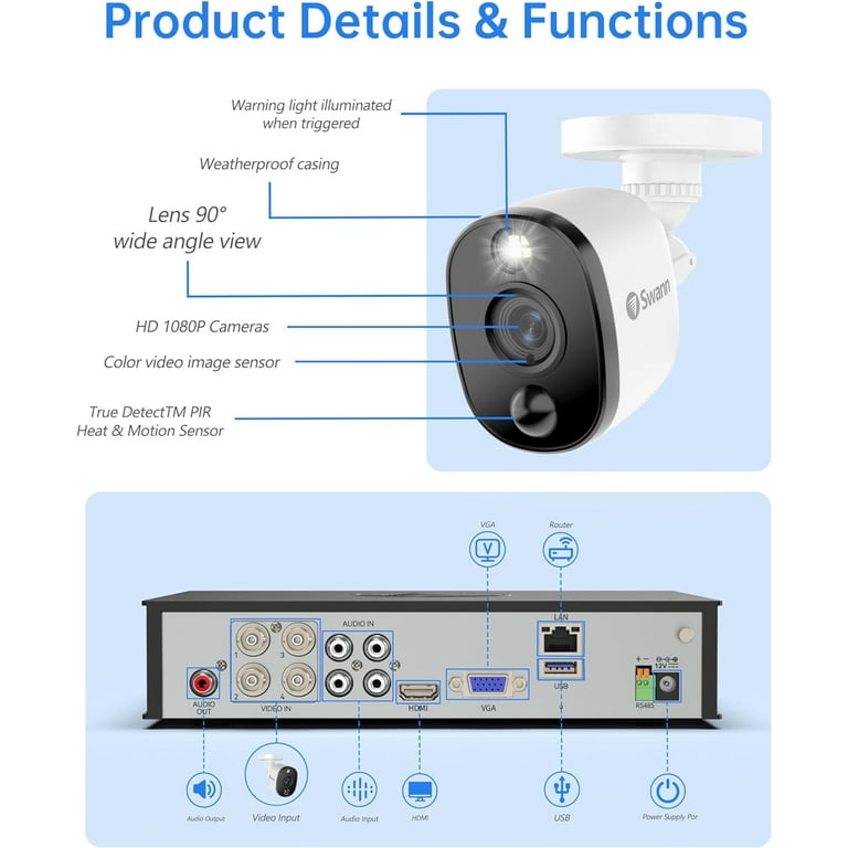 Swann Smart Security System 1080P 4カメラ Amazon.co.jp: 【日本正規代理店】Swann セキュリティカメラ 4CH