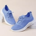 thumbnail image 6 of Linfrsh Womens Extra Wide Sneakers Lightweight Breathable Comfortable Running Walking Gym Sport Athletic Shoes Blue,7.5, 6 of 9