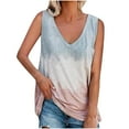 thumbnail image 2 of Babysbule Womens Tank Tops Womens Sling Shirts V-Neck Tie-Dye Print Summer Sleeveless Tank Casual Tops, 2 of 5