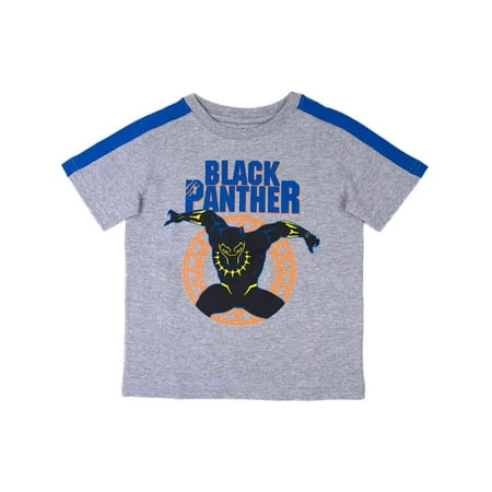 Marvel Toddler Boys Gray Black Panther T-Shirt Superhero Tee Shirt