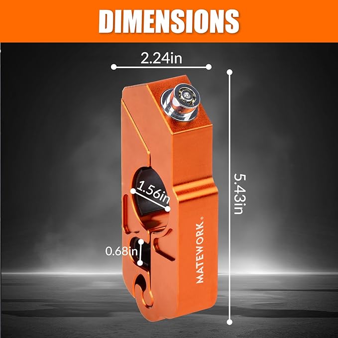 Heavy Duty Anti-Theft Motorcycle Lock with Helmet Lock, Handlebar & Brake Lock, Bike Lock, Universal for All Bike and Motorcycles - Orange