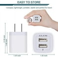 thumbnail image 4 of Cargador de pared USB, adaptador de cargador, AILKIN 2-Pack 2.1Amp Dual Port Quick Charger Plug Cube para iPhone SE/11 Pro Max/8/7/6S/6S Plus/6 Plus/6, Samsung Galaxy S7/S6/S5 Edge, LG, HTC, Huawei, M, 4 of 4
