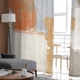 thumbnail image 4 of Orange Gray Sheer Curtains 84 Inches Long 2 Panels Set, Window Sheer Curtains for Living Room/Bedroom, Retro Gradient Abstract Geometric Aesthetic Light Filtering Rod Pocket Curtain 52'' x 84'' x 2, 4 of 7