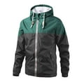 thumbnail image 4 of qelini Hooded Jacket for Men Long Sleeve Coats Waterproof Zip up Jackets Casual Workout Outwear with Pockets, 4 of 8