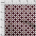 thumbnail image 1 of oneOone Rayon Maroon Fabric Floral & Tiles Moroccan Sewing Craft Projects Fabric Prints By Yard 56 Inch Wide, 1 of 5