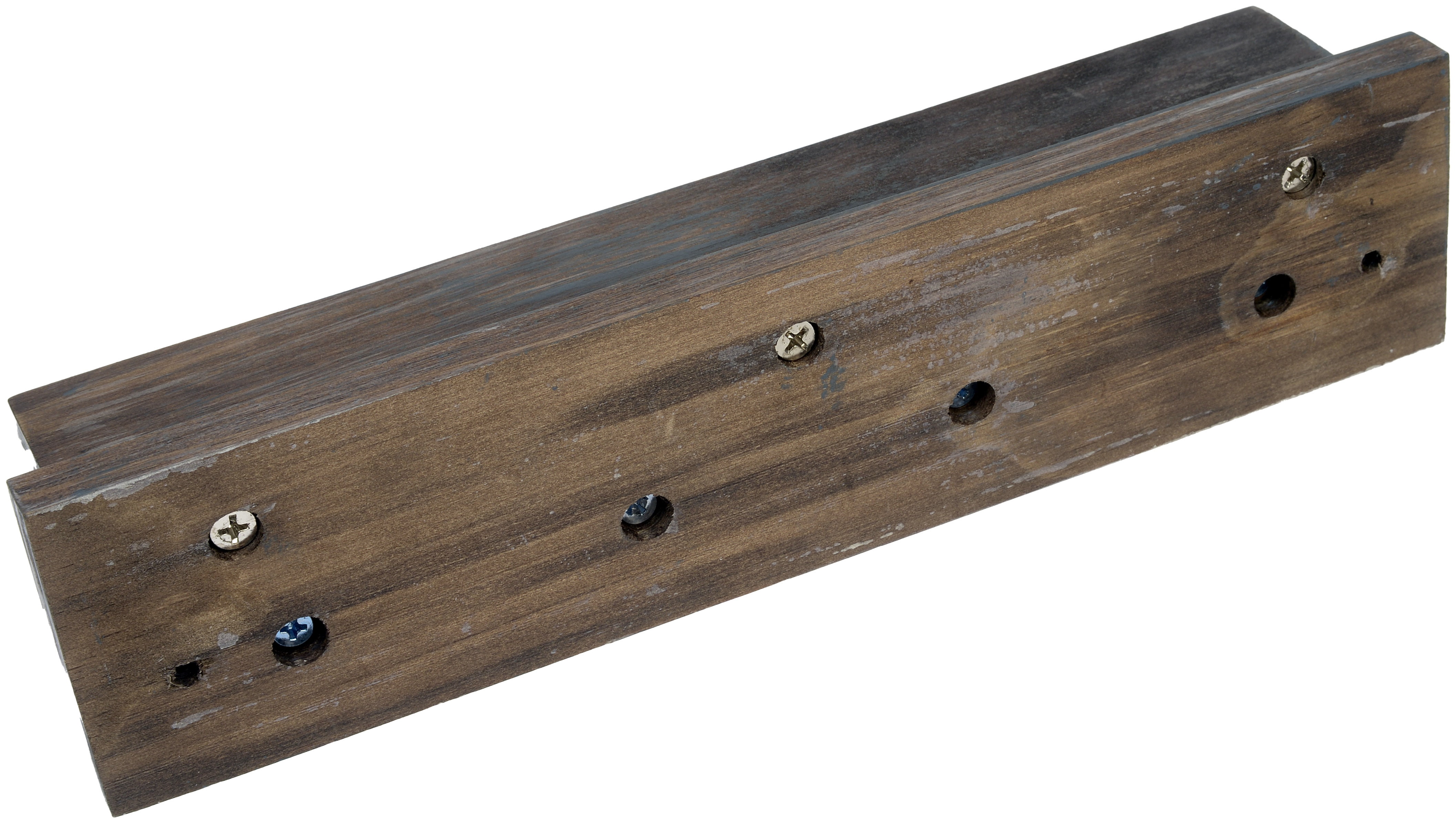 Mainstays 10 Inch Wooden Hookboard with Shelf, 4 Metal Hooks, Includes Mounting Hardware, Antique Grey