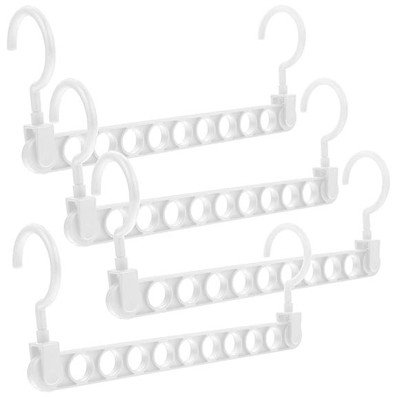 Baluue 4-Pack White Closet Organizer Hangers Thickened Space-Saving Design for Hanging Pants, Coats, Shirts and More