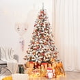 thumbnail image 1 of Patiojoy Arbre de Noël Enneigé de 7,5 Pi, Pin à Charnières avec Support en Métal Solide, 1 of 10