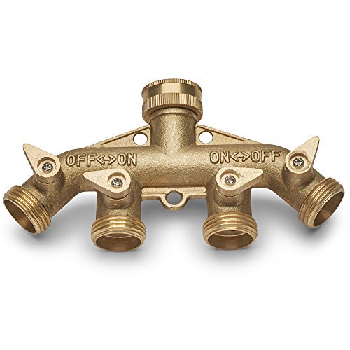 Kings County Tools 4Way Garden Hose Faucet Manifold All Brass