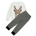 thumbnail image 4 of Kayannuo Long Sleeve Shirts Spring Toddler Kids Boys Girls Christmas Deer Cartoon Striped Print Tops+Pants Outfits, 4 of 9