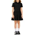 thumbnail image 2 of Girls Pique Polo Dress, Short Sleeve School Uniform A-Line Casual Dress for Kids, 2 of 5