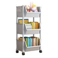 thumbnail image 2 of Yanerim Movable Storage Rack Multifunctional Storage Organizer with 360 Degree Rotating Wheels Trolley Bookshelf Storage Rack for Kitchen Bathroom Dining, 2 of 8