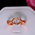 thumbnail image 3 of Christine Engagement Ring Promise Heart For Women Yellow or Rose Gold Cz Ginger Lyne Collection, 3 of 5
