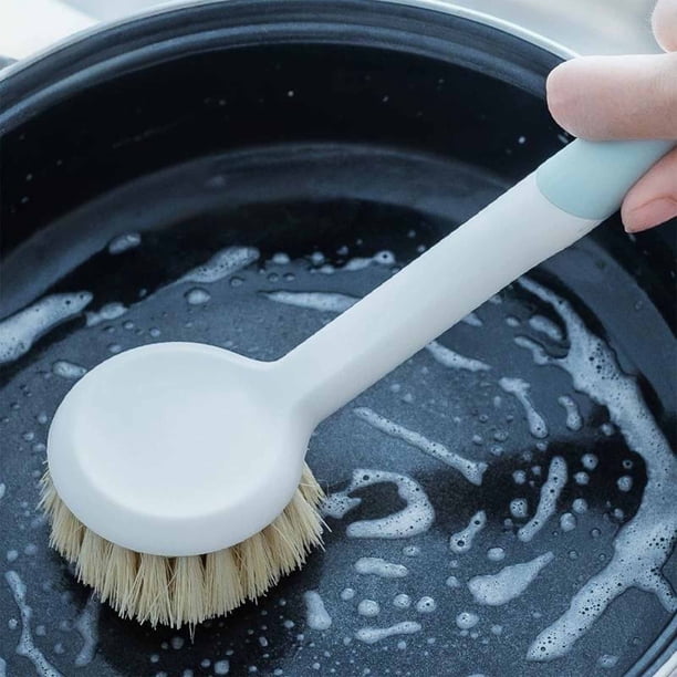 Cepillo De Sisal Para Fregar, Limpiador De Ollas Y Sartenes, Cepillo Para Lavar Platos Con Mango De Metal, Cepillo De Cocina Duradero Para Manchas Difíciles, Diseño Ergonómico Y Apto Para Colgar.