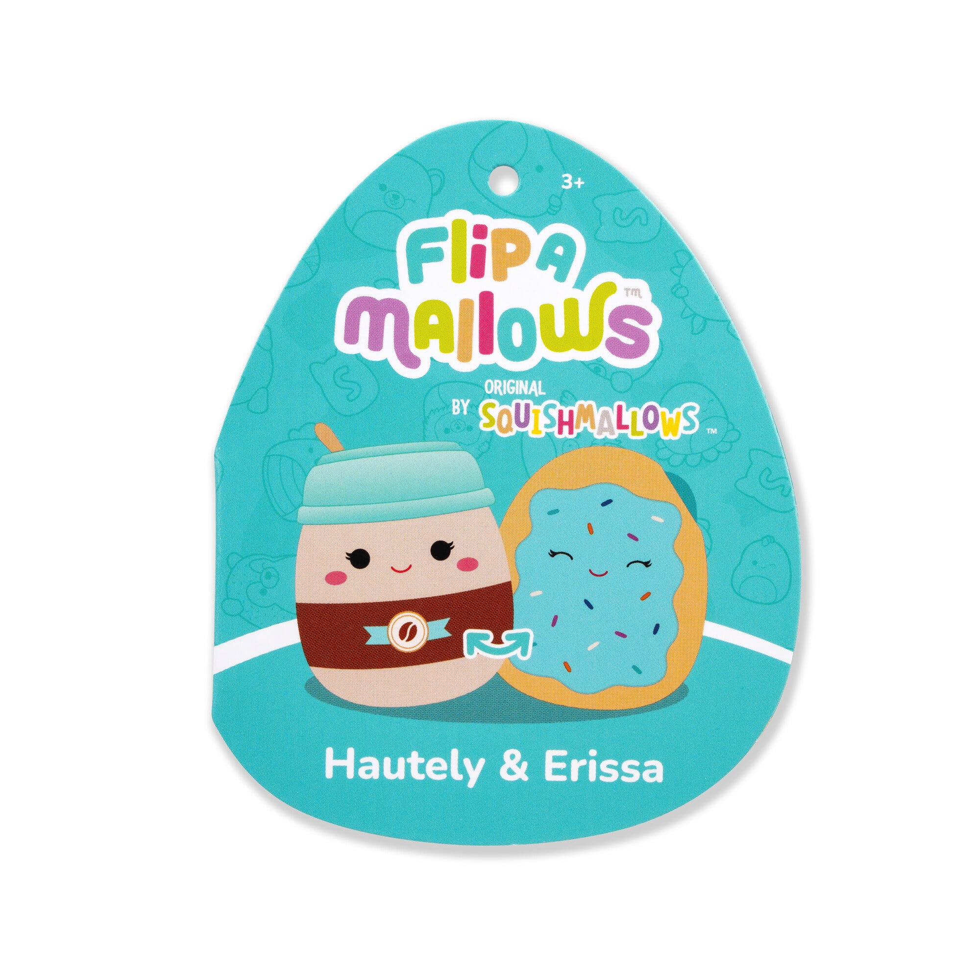 Squishmallows FlipAMallows Original 5-Inch Plush - Hautely the To-Go Coffee & Erissa the Toaster Pastry - Little Ultrasoft Official Jazwares Plush