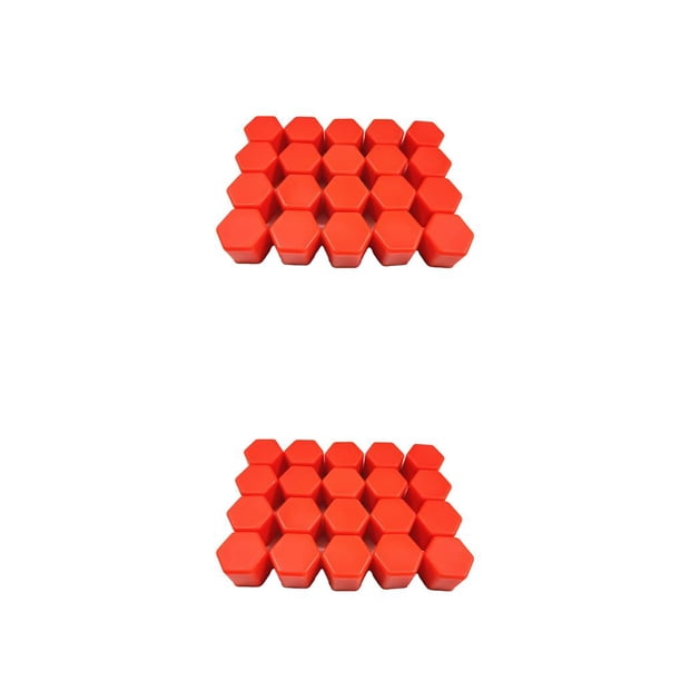 Riwesomey 20 piezas, tapas de pernos de rueda de coche, protectores de tuercas de cubo de neumático de vehículo de silicona, pieza de repuesto Rojo 2piezas