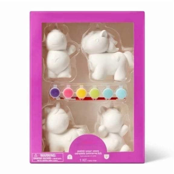 4ct Ceramic Unicorn Painting Craft Kit