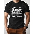 thumbnail image 1 of Camiseta de algodón puro para hombre, ajuste cómodo, estilo deportivo informal, FAITH LIKE WI FI, 1 of 4