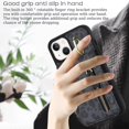 thumbnail image 4 of for iPhone 13 Case with Card Holder for Women, for iPhone 13 Phone Case Wallet with Credit Card with Ring Kickstand Zipper Shockproof Slim Stand Case for iPhone13 - Black Leopard, 4 of 13
