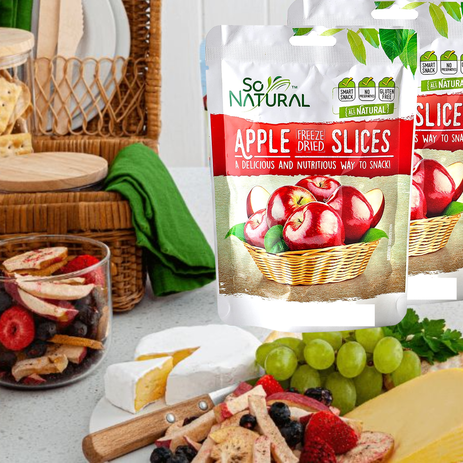 Nature's All Foods Apples, Organic, Freeze-Dried