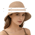 thumbnail image 2 of Delayuji Womens Bucket Hat Woven Wide Brim Foldable UV Protection Breathable Summer Travel beach hat Versatile Portable Outdoor foldable sun hat, 2 of 3