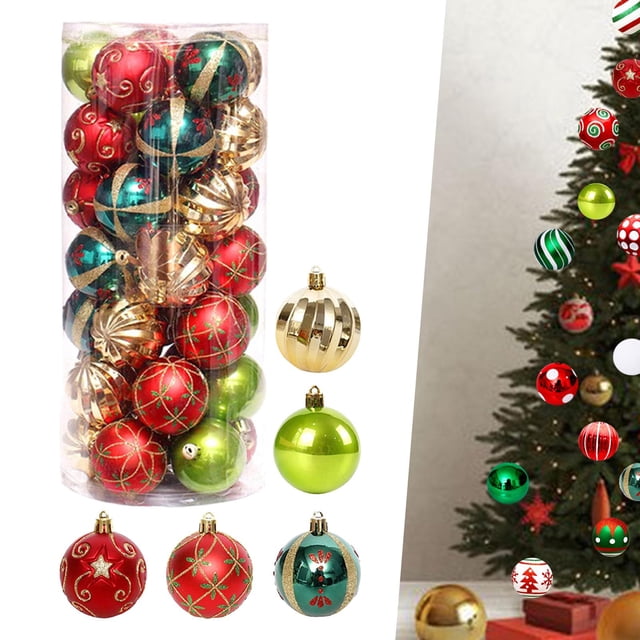 Bolas de Navidad Colgantes de Decoración Yotijar 30 Piezas Oro