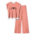 thumbnail image 1 of Pantalones Casuales sin Mangas Impresos con Cuello Redondo Conjunto Superior, Pantalones Ligeros Mujeres para Primavera Verano, 1 of 2