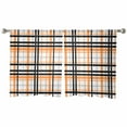 thumbnail image 3 of Orange Black Plaid Sheer Curtains 54 Inches Length 2 Panels Set, Window Sheer Curtains for Living Room/Bedroom, Farmhouse Orange Black Checkered Light Filtering Rod Pocket Curtain 52'' x 54'' x 2, 3 of 7