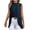 Navy, variant on KIHOUT Women's Longline Sleeveless Blouse High Neck Double Layer Curved Hem Casual Top for Spring Summer Wear