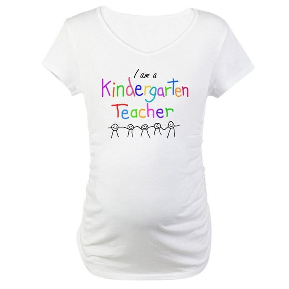 CafePress - Kindergarten Teacher Maternity T Shirt - Cotton Maternity T-shirt, Cute & Funny Pregnancy Tee