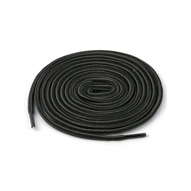 INSPIRE CHIC Unisex Round Rope Dual Colored Striped 1/5 Thick Boot Shoelace 120cm / 47.24" Dark Gray Black