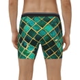 thumbnail image 4 of Salouo Green Mosaic Glass Pattern Men's Boxer Briefs, Soft & Breathable Underwear Elastic Waistband Briefs for Men,1-Pack, 4 of 7