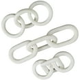 thumbnail image 6 of 9", 9", 13"W White Marble Geometric 3 Link Chain Sculpture with Various Shapes, by DecMode (3 Count), 6 of 7